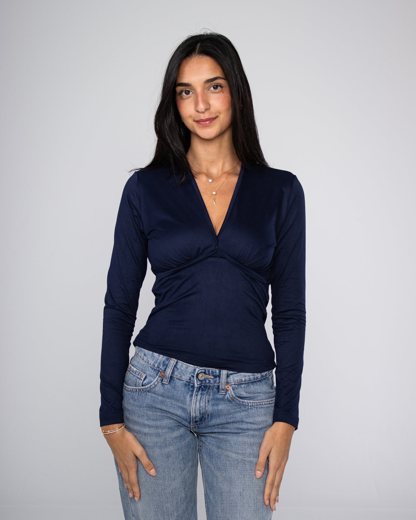 Long Sleeve V- Neck Top