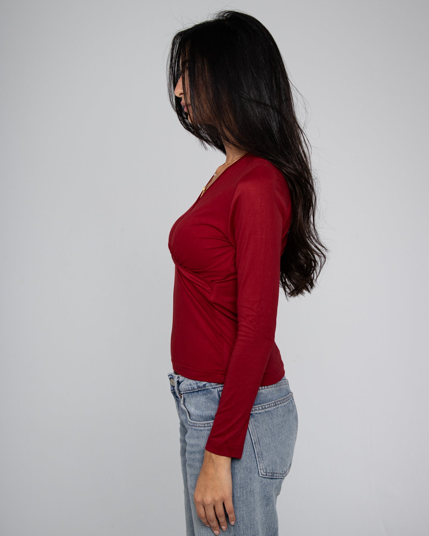 Long Sleeve V- Neck Top